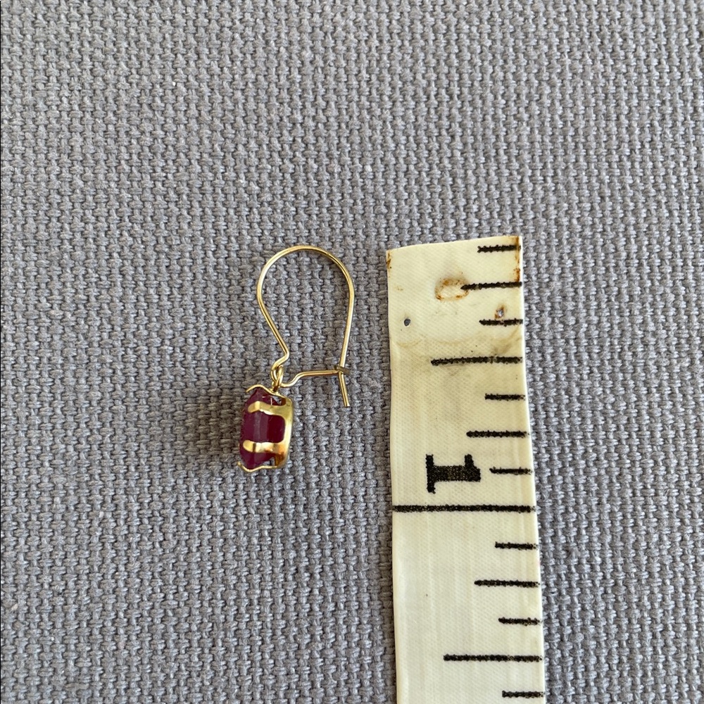 Vintage Ruby Drop Earrings - Picture 5 of 5